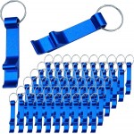 100 Pcs Bottle opener Keychain Bulk,Soda Beverage Beer Bottle Opener Keychain,Bottle Openers Aluminum Beer Bottle Opener Claw Beverage Keychain Ring for Kitchen,Wedding, Bar,Party(blue)