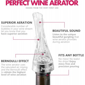 Wine Aerator and Pourer – Premium Air Decanter Spout to Enhance Wine Flavor & Aroma, No-Drip Wine Pourer Spout for Red & White Wines, Perfect Gift for Wine Lovers