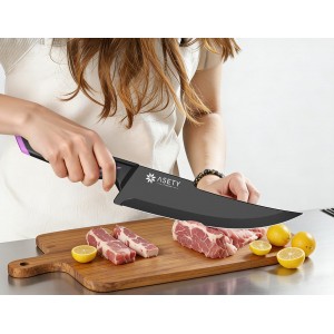 Knife Set - 15 PCS Kitchen Knife Set with Built-in Knife Sharpener Block - Stainless Steel Knife Block Set - Dishwasher Safe, Elegant Box for Men Women