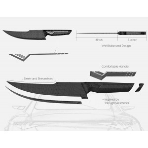 Knife Set - 15 PCS Kitchen Knife Set with Built-in Knife Sharpener Block - Stainless Steel Knife Block Set - Dishwasher Safe, Elegant Box for Men Women