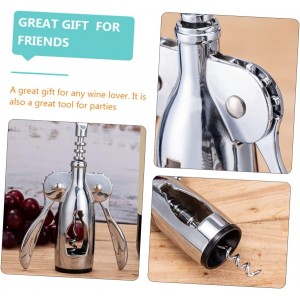 Red Wine Corkscrew Wing Corkscrew for Opening Zinc Alloy Wine Opener with Foil Cutter Gift and Parties