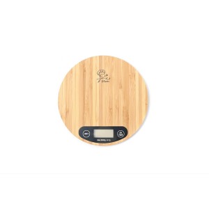Tastes Round Wood Digital Kitchen Scale, up to 5KG, with All Units and Decorative Design