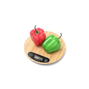 Tastes Round Wood Digital Kitchen Scale, up to 5KG, with All Units and Decorative Design