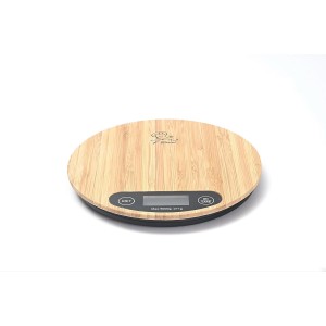 Tastes Round Wood Digital Kitchen Scale,...