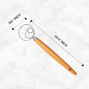 King Arthur Baking Company Baker’s Dough Whisk, Single-Loop, 18/8 Stainless Steel, For Mixing Bread, Sourdough, Pizza, And Cookie Dough