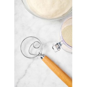 King Arthur Baking Company Baker’s Dough Whisk, Single-Loop, 18/8 Stainless Steel, For Mixing Bread, Sourdough, Pizza, And Cookie Dough