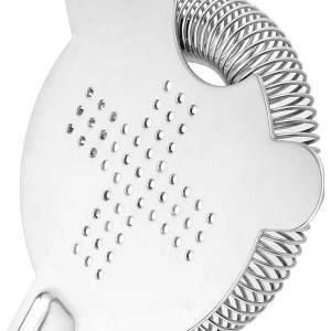 HOZEON 12 Pcs 6.5 Inches Cocktail Strainer, Stainless Steel Bar Strainer Tool, 2 Prong Bartender Strainer for Bar Restaurant Home, Silver