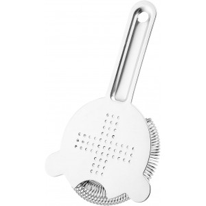 HOZEON 12 Pcs 6.5 Inches Cocktail Strainer, Stainless Steel Bar Strainer Tool, 2 Prong Bartender Strainer for Bar Restaurant Home, Silver