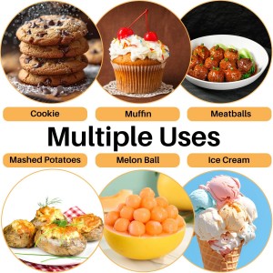 Cookie Scoop Set, Cookie Scoops for Baking Set of 3, Cookie Dough Scoop, 1 Tablespoon/ 2 Tablespoon/ 3 Tablespoon, Red/Black/Mint Handle, For Cookie Cupcake Muffin Ice Cream Truffles