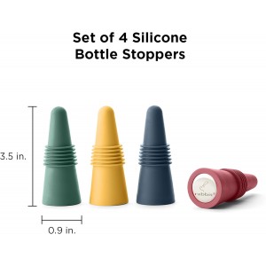 Rabbit Wine Stoppers and Beverage Bottle Stoppers, Silicone Set of 4