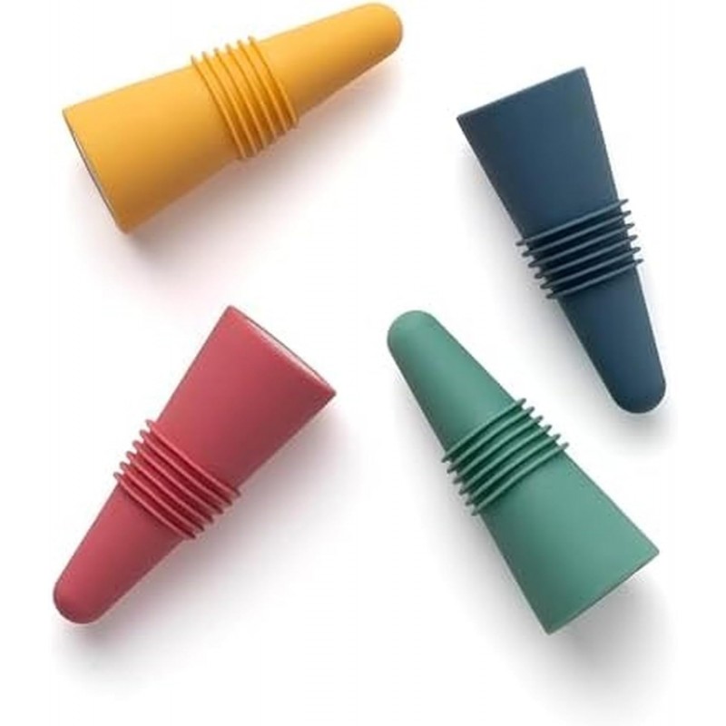Rabbit Wine Stoppers and Beverage Bottle Stoppers, Silicone Set of 4