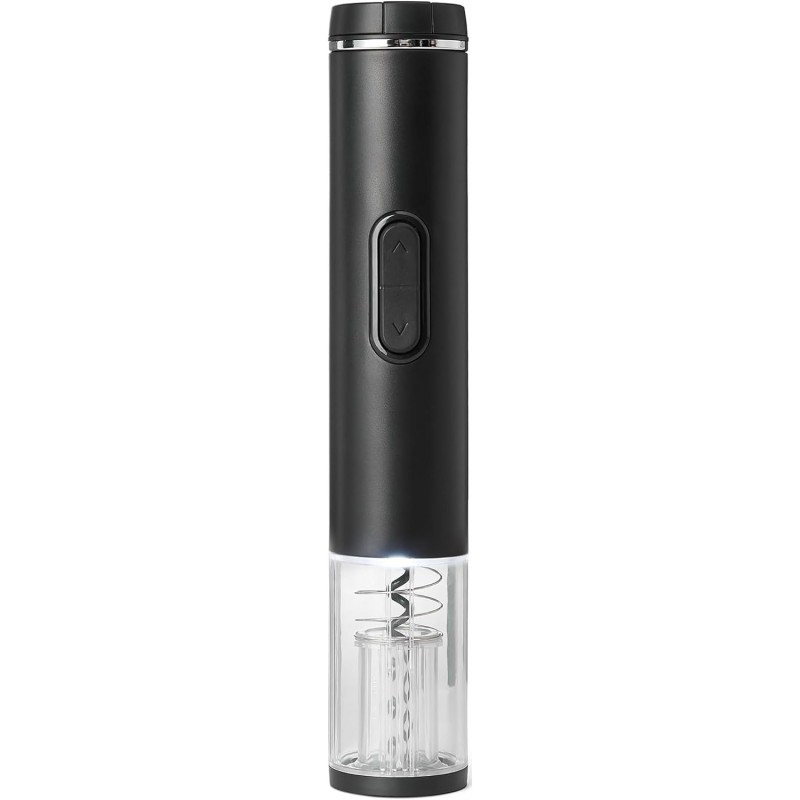 Amazon Basics Cordless Electric Wine Opener with Foil Cutter, Battery-Powered Motor, Black
