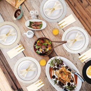 Round Placemats Set of 4, Cotton Rope Thick Place Mats, Heat Resistant Woven Table Mats, Hot Pads for Kitchen, 13 Inches Braided Placemat for Farmhouse and Kitchen Table Decor (Black)