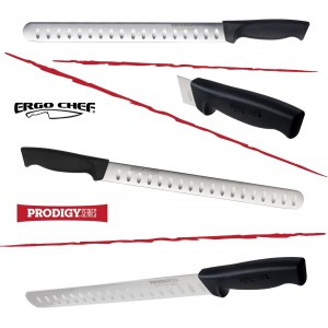 Ergo Chef 2pc. Set, Prodigy Series 12-Inch Slicer Carving Knife with Pro Series 8-Inch Meat Carving Fork
