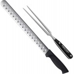 Ergo Chef 2pc. Set, Prodigy Series 12-Inch Slicer Carving Knife with Pro Series 8-Inch Meat Carving Fork