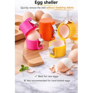 3 PCs Egg Shell Opener Egg Separator for Raw Eggs, Upgraded Stainless Steel Egg Cutter Egg Cracker Tool for Raw Eggs,Quickly Cutting Off raw Eggs for Home Kitchen Use