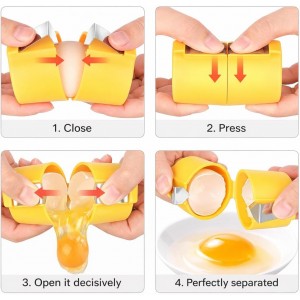 3 PCs Egg Shell Opener Egg Separator for Raw Eggs, Upgraded Stainless Steel Egg Cutter Egg Cracker Tool for Raw Eggs,Quickly Cutting Off raw Eggs for Home Kitchen Use