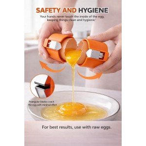 3 PCs Egg Shell Opener Egg Separator for Raw Eggs, Upgraded Stainless Steel Egg Cutter Egg Cracker Tool for Raw Eggs,Quickly Cutting Off raw Eggs for Home Kitchen Use