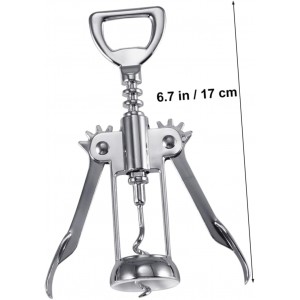 Plated Winged Corkscrew Wine Opener Silver Wine Bottle Opener for Effortless Cork Removal Simple Practical Design for Home
