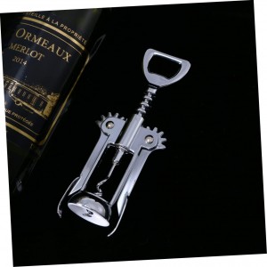 Plated Winged Corkscrew Wine Opener Silver Wine Bottle Opener for Effortless Cork Removal Simple Practical Design for Home