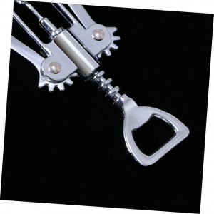 Plated Winged Corkscrew Wine Opener Silver Wine Bottle Opener for Effortless Cork Removal Simple Practical Design for Home