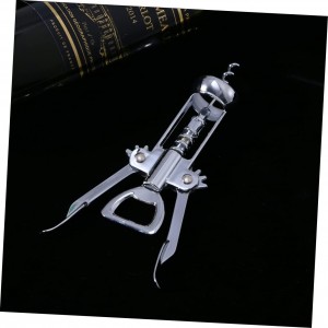 Plated Winged Corkscrew Wine Opener Silver Wine Bottle Opener for Effortless Cork Removal Simple Practical Design for Home