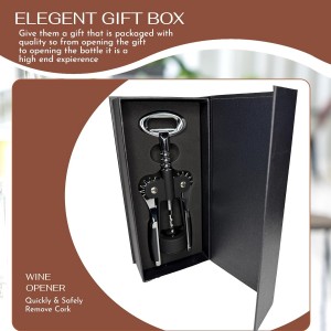 The Wine Chic Heavy Duty Winged Wine Opener, Durable Corkscrew Wine Opener in Elegant Gift Box, Easy to Use Wine Bottle Opener for Effortless Wine Opening