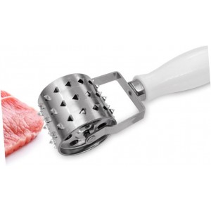 Stainless Steel Roll Meat Tenderizer Handle for Beef Chicken Pork Kitchen Tool for Tenderizing and Flattening Suitable for Home Chefs