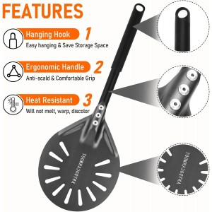 Perforated Pizza Peels 6 INCH pizza spatula paddle Long Handle Metal Pizza Spatula for Indoor and Outdoor (6 Inch)
