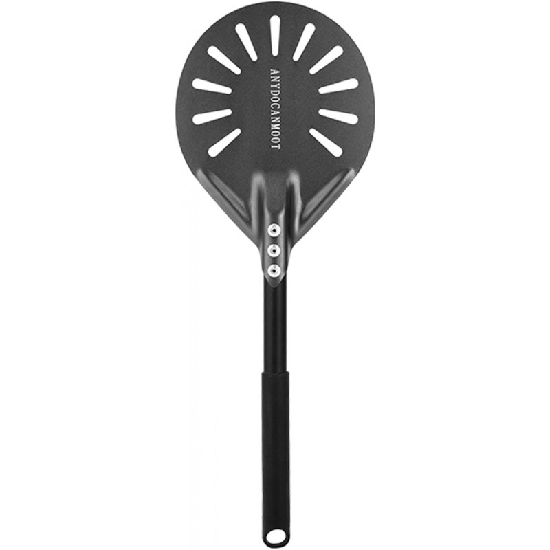 Perforated Pizza Peels 6 INCH pizza spatula paddle Long Handle Metal Pizza Spatula for Indoor and Outdoor (6 Inch)