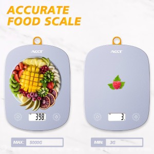 Digital Food Scale 11lb/0.1oz, Digital Kitchen Scale Weight in Grams & Oz, Cook Scale for Baking and Meal Prep, 6 Units with Tare Function, LCD Display (Purple)