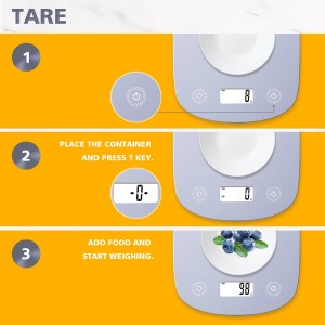 Digital Food Scale 11lb/0.1oz, Digital Kitchen Scale Weight in Grams & Oz, Cook Scale for Baking and Meal Prep, 6 Units with Tare Function, LCD Display (Purple)