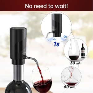 AIKARO - Electric Wine Aerator Pourer Rechargeable Automatic Decanter, with Corkscrew and Vacuum Stopper (Set)