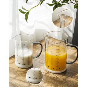 LIBWYS Glass Measuring Cup, 1000ml (32oz)+500ml (16oz) with Anti-slip Silicone Pad, Heat-resistant Borosilicate Glass Liquid Measuring Cup
