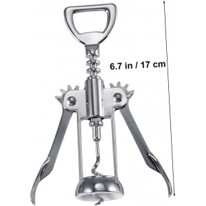 Plated Silver Wine Bottle Opener Manual Corkscrew Convenient Design Easy to Use Wine Opener for Home and Plating Construction
