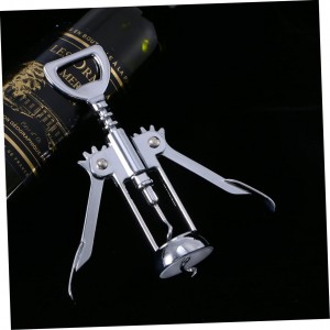 Plated Silver Wine Bottle Opener Manual Corkscrew Convenient Design Easy to Use Wine Opener for Home and Plating Construction