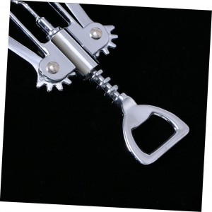 Plated Silver Wine Bottle Opener Manual Corkscrew Convenient Design Easy to Use Wine Opener for Home and Plating Construction