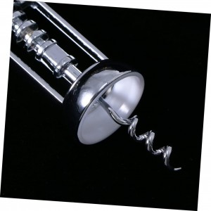 Plated Silver Wine Bottle Opener Manual Corkscrew Convenient Design Easy to Use Wine Opener for Home and Plating Construction