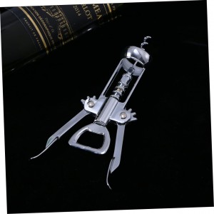 Plated Silver Wine Bottle Opener Manual Corkscrew Convenient Design Easy to Use Wine Opener for Home and Plating Construction