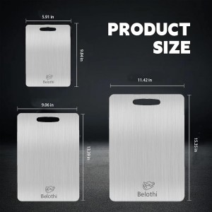 304 Stainless Steel Cutting Board, non toxic cutting boards for kitchen, Dishwasher Safe and Hygienic Heavy Duty Chopping Board for Meat Vegetable Fruit(15"x 11",13"x 9",10"x 6")