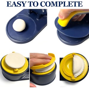 3 In 1 Dumpling Maker Press Kitchen Empanada Maker Press Baozi Bun Mold Manual Pastry Dumpling Wrapper Machine for Chinese Food, Empanada, Ravioli, Pierogi, Hand Pie (Light Blue)
