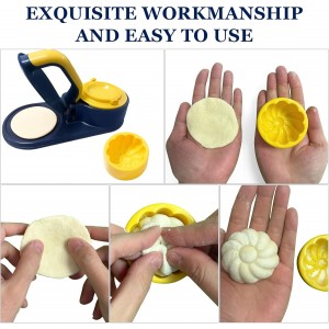 3 In 1 Dumpling Maker Press Kitchen Empanada Maker Press Baozi Bun Mold Manual Pastry Dumpling Wrapper Machine for Chinese Food, Empanada, Ravioli, Pierogi, Hand Pie (Light Blue)