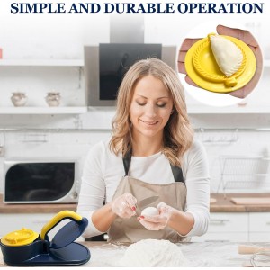 3 In 1 Dumpling Maker Press Kitchen Empanada Maker Press Baozi Bun Mold Manual Pastry Dumpling Wrapper Machine for Chinese Food, Empanada, Ravioli, Pierogi, Hand Pie (Light Blue)