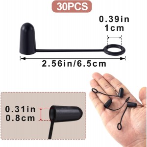 30 PCS Pourers Dust Caps, Rubber Liquor Pour Caps, Black Spout Pourers Covers with Loop, Dustproof Liquor Bottles Spouts Caps