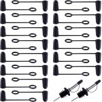 30 PCS Pourers Dust Caps, Rubber Liquor Pour Caps, Black Spout Pourers Covers with Loop, Dustproof Liquor Bottles Spouts Caps