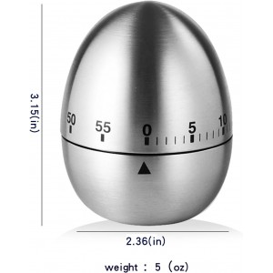 60 Minute Egg Timer, Kitchen Timers for Cooking, Wind Up Timer 0-60 Minutes, Timers for Classroom, Visual Timer for Kids, Mechanical Egg Shape Timer for Saunas and Hard Boiled Eggs (Egg Shape)
