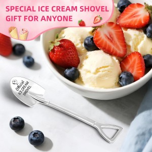Ice Cream Lovers Engraved Spoon Birthday Easter Gifts for Women Friends Sister Brother Daughter Son, Valentines Gifts for Couple Husband Wife -Official Ice Cream Shovel Scoop