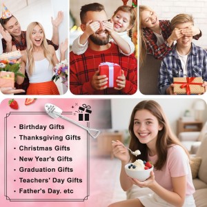 Ice Cream Lovers Engraved Spoon Birthday Easter Gifts for Women Friends Sister Brother Daughter Son, Valentines Gifts for Couple Husband Wife -Official Ice Cream Shovel Scoop