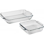 Anchor Hocking Oven Basics Cake Dish & 3 Quart Baking Dish Value Pack – Tempered Glass for Even Baking, Oven Safe, Microwave Safe, Made in USA