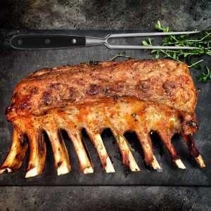 PRETYZOOM Stainless Steel Carving Fork 11.81 Inch Ergonomic Handle Meat Fork for Serving Steak Bbq Picnic Home Restaurant Kitchen Tool